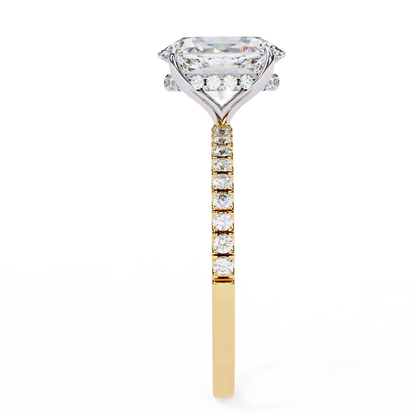 1.44 Carat Oval Diamond Minimalist Pave Engagement Ring with Hidden Halo
