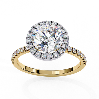 1.87 Carat Classic Round Diamond Halo Engagement Ring