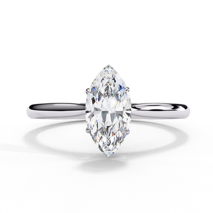 0.82 Carat Minimalist Marquise Cut Diamond Solitaire Engagement Ring