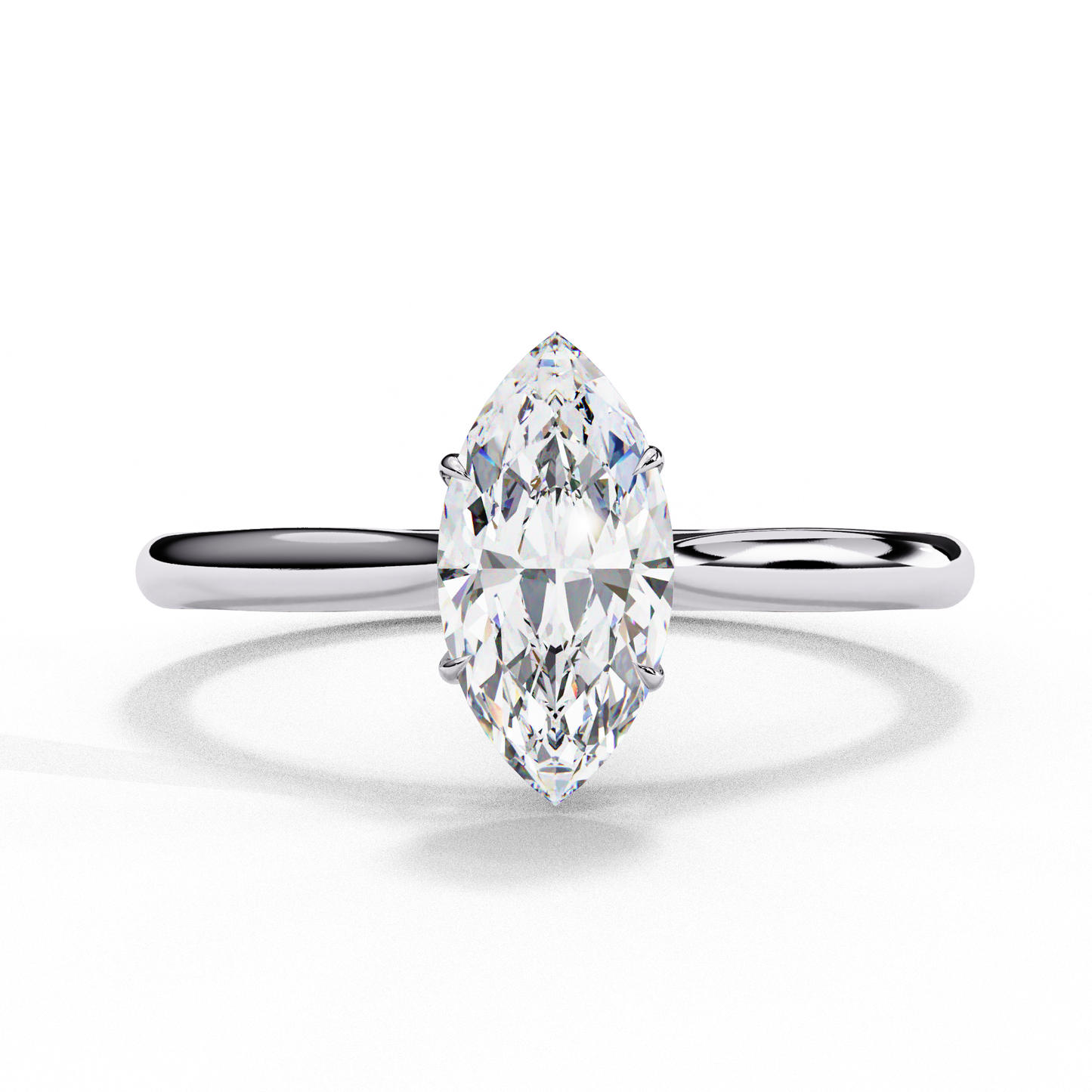 0.82 Carat Marquise Minimalist Diamond Engagement Ring