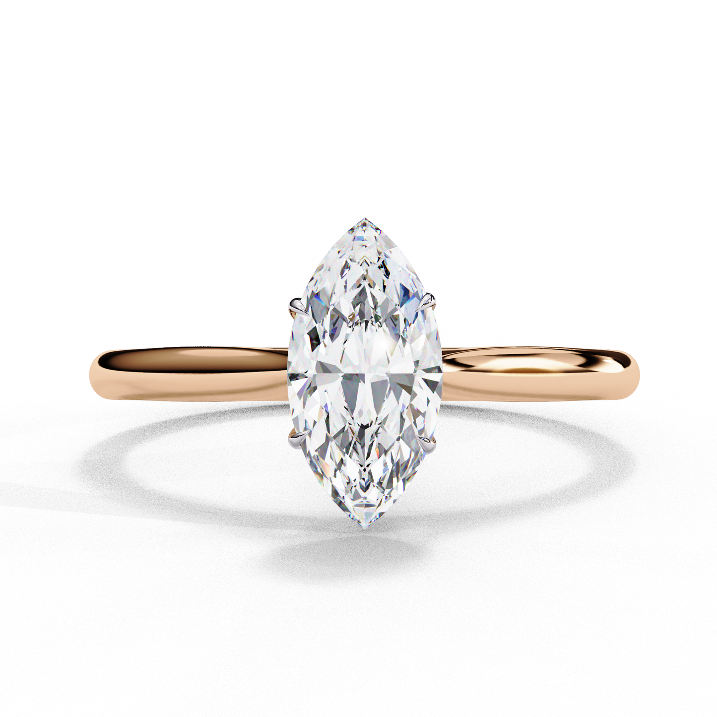 0.82 Carat Minimalist Marquise Cut Diamond Solitaire Engagement Ring