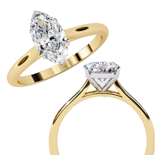 0.82 Carat Marquise Minimalist Diamond Engagement Ring