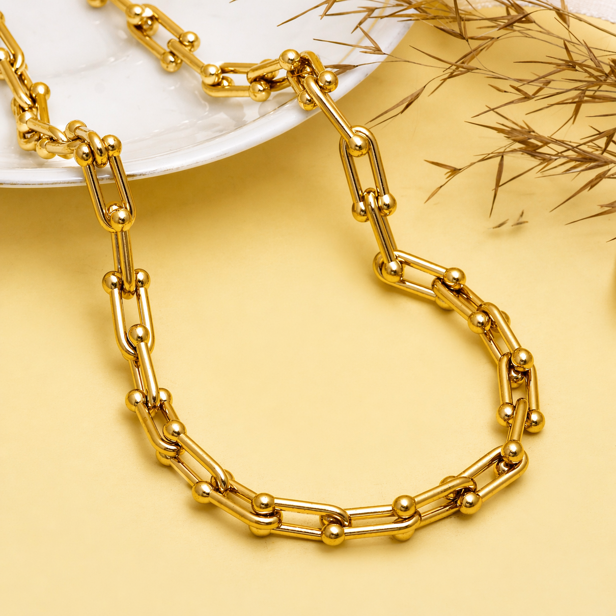 Chunky Link Chain Necklace, Minimalist Geometric Chain Necklace, Modern Statement Jewelry, Unisex Chain Necklace, Adjustable Necklace