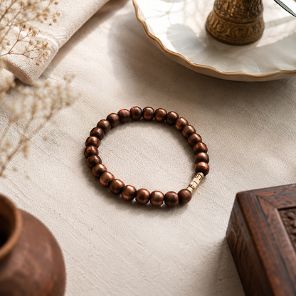 100% Pure Copper Bead Bracelet - Healing & Protection Bracelet - Solid Round Copper Beads Stretchable Beaded Bracelet - Unisex Bracelet
