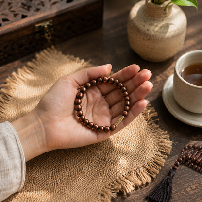 100% Pure Copper Bead Bracelet - Healing & Protection Bracelet - Solid Round Copper Beads Stretchable Beaded Bracelet - Unisex Bracelet