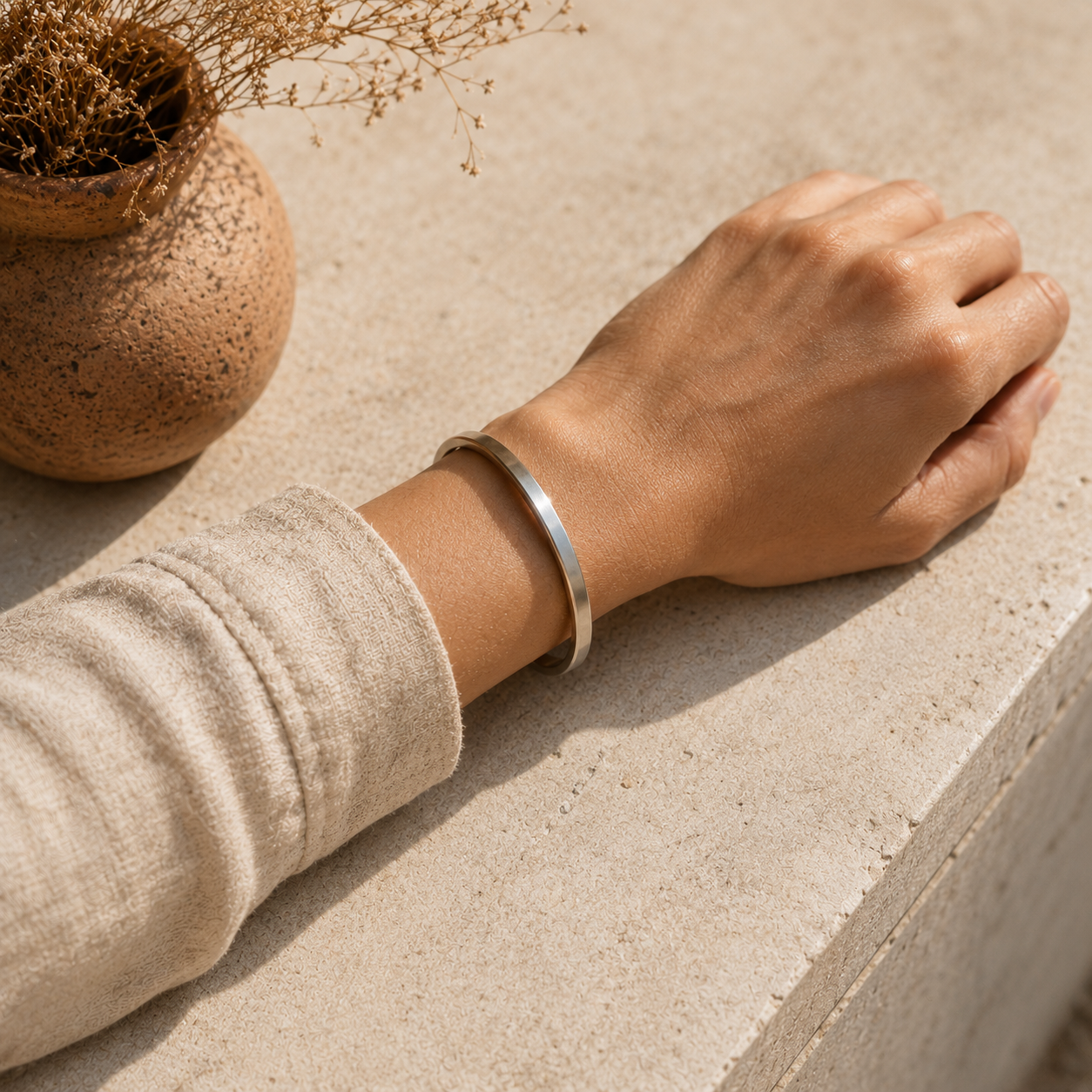 Eight Metal Ashadhatu Bangle Bracelet, Punjabi Sikh Kada for Men & Women, Vintage Minimal Design Silver Bracelet, Simple Flat Bangle Kada