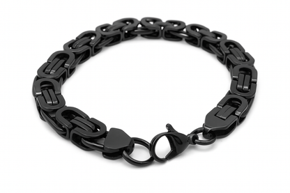 8mm Thick ion-plated Stainless Steel Byzantine Link Bracelet, Stylish Water Resistant Long Durable Bracelet for Men & Women, 7 inch Bracelet