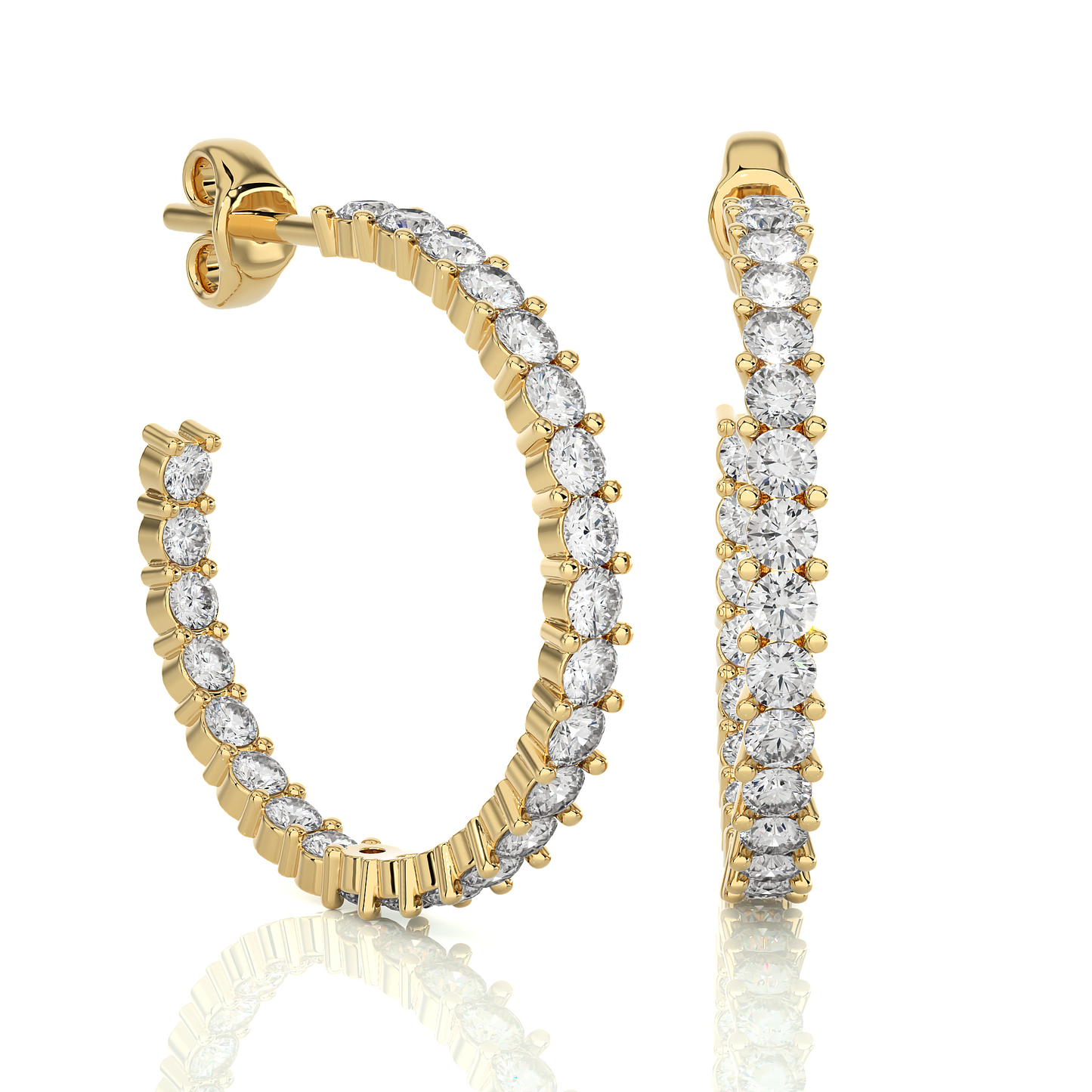 0.92Ct IGI Certified Lab Grown Diamond Hoop Earrings 14K | 18K Gold VS1/G