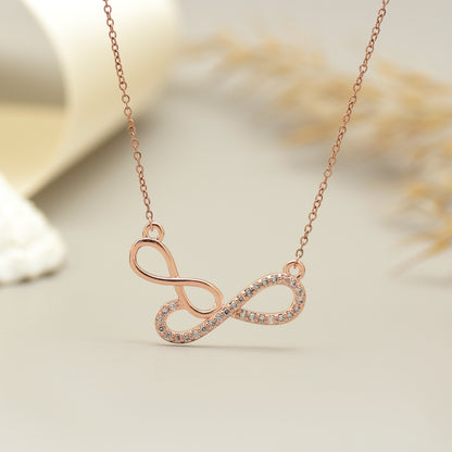 Infinity Symbol Pendant Necklace, Cute Infinity Necklace, Adjustable Chain, Dual Infinity Charm Chain Pendant, Forever Necklace for Her