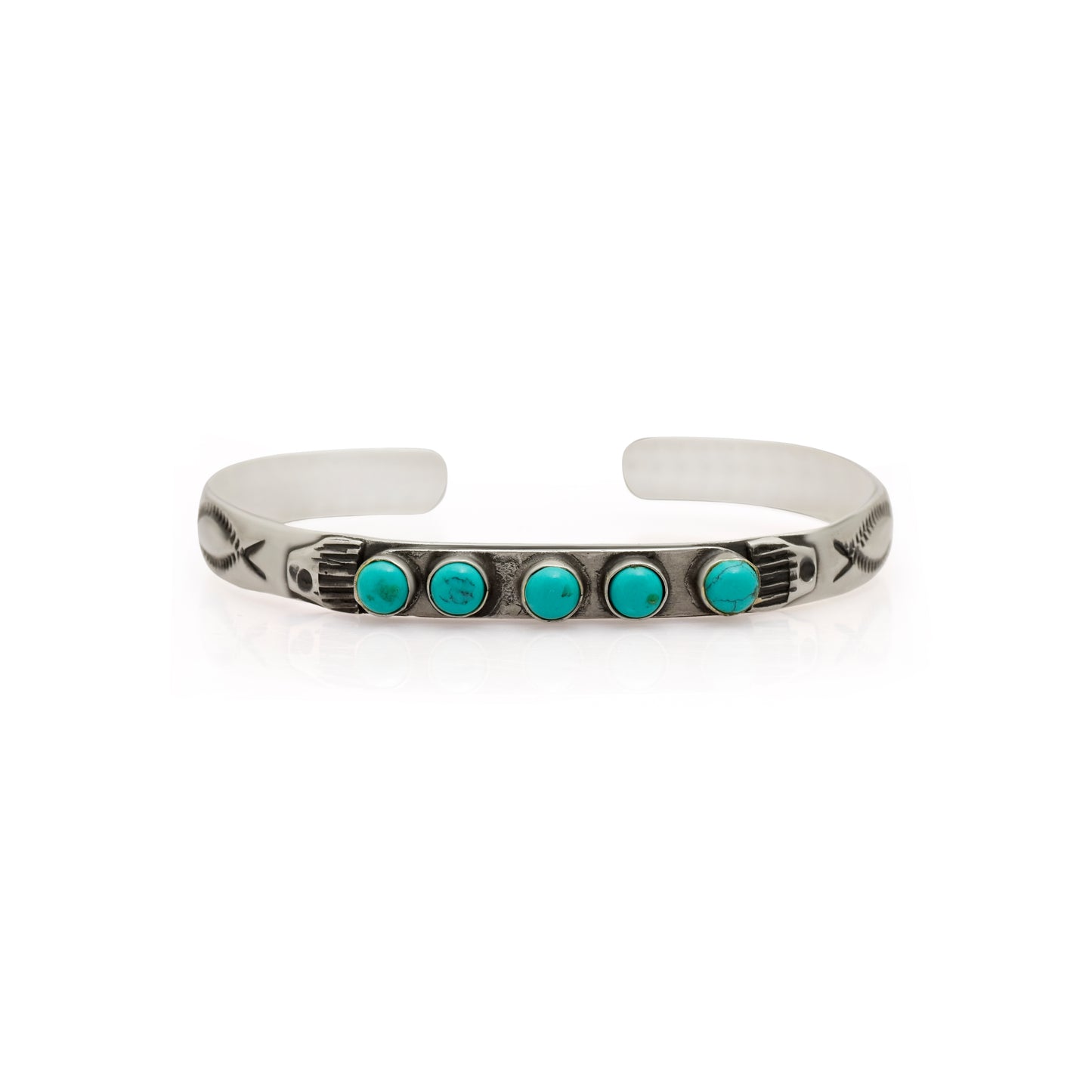 Handmade Turquoise Sterling Silver Cuff Bangle, Boho Tribal Jewelry