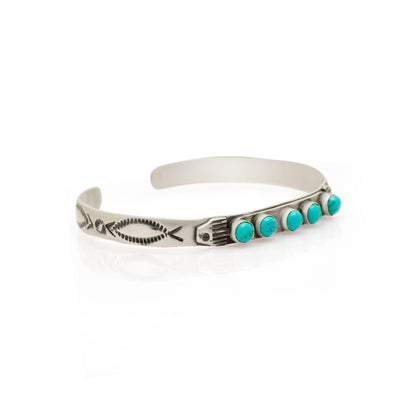 Handmade Turquoise Sterling Silver Cuff Bangle, Boho Tribal Jewelry
