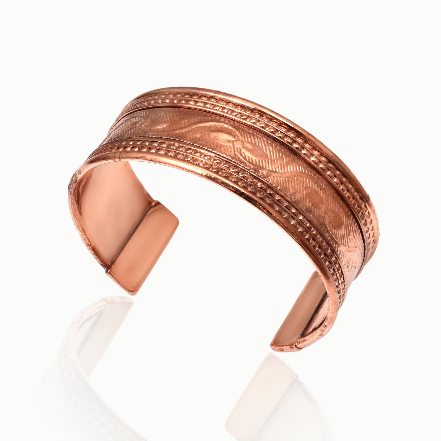 Handmade Copper Cuff Bracelet: Men & Women Healing Bracelet - Adjustable Open Cuff Bangle for Her - Unisex Bangle Bracelet
