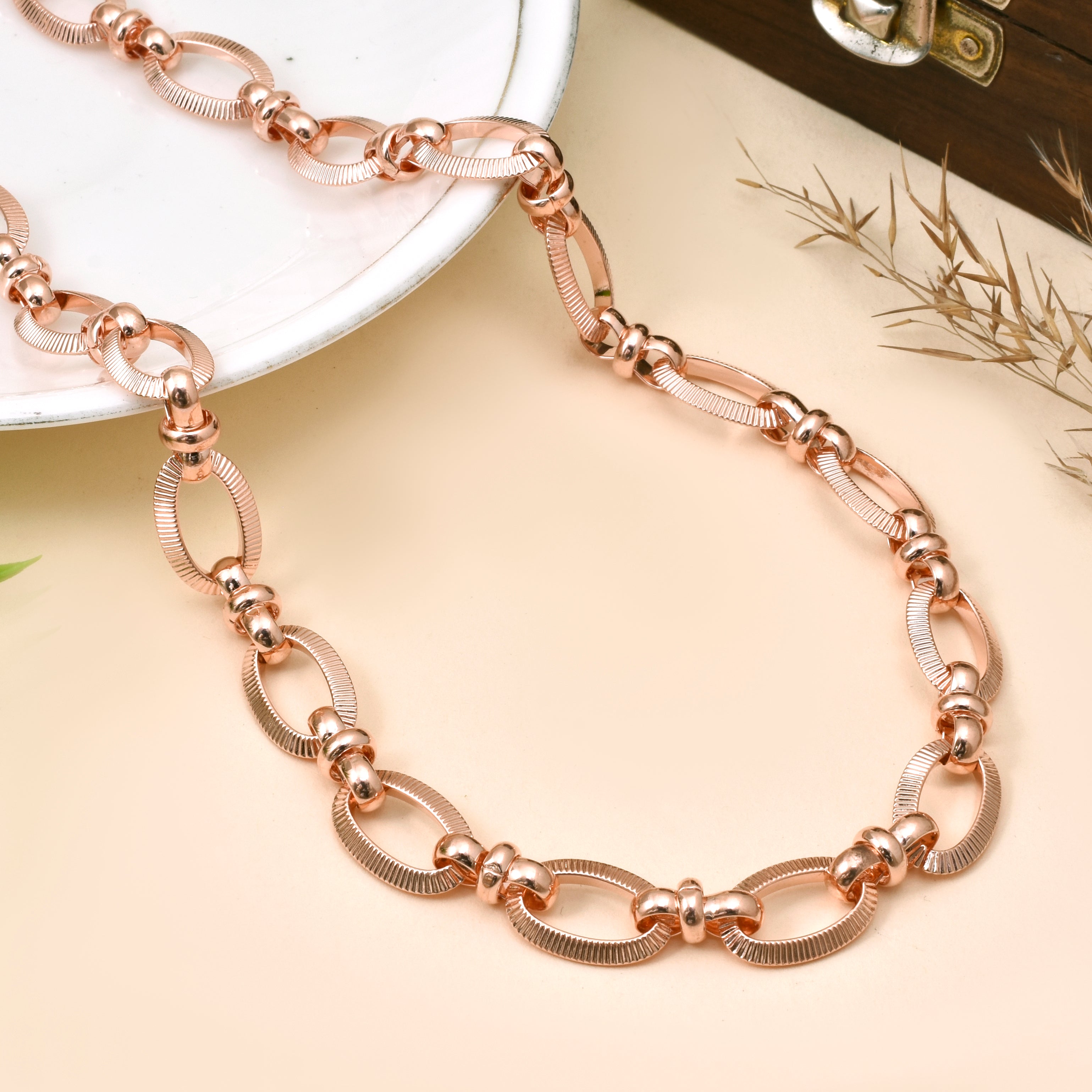 Park Lane Copper Necklace, Handmade Solid Copper Chain Necklace, Oval Link Chain, Rose Gold Chain, Layering Chain, Unisex Copper Necklace