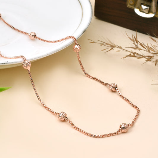 Rose Gold Plated Copper Chain, Solderd Ball Chain, Ball Beads Chain Necklace, Handmade Copper Chain Pendant, 14' - 28' Inch Chain Necklace