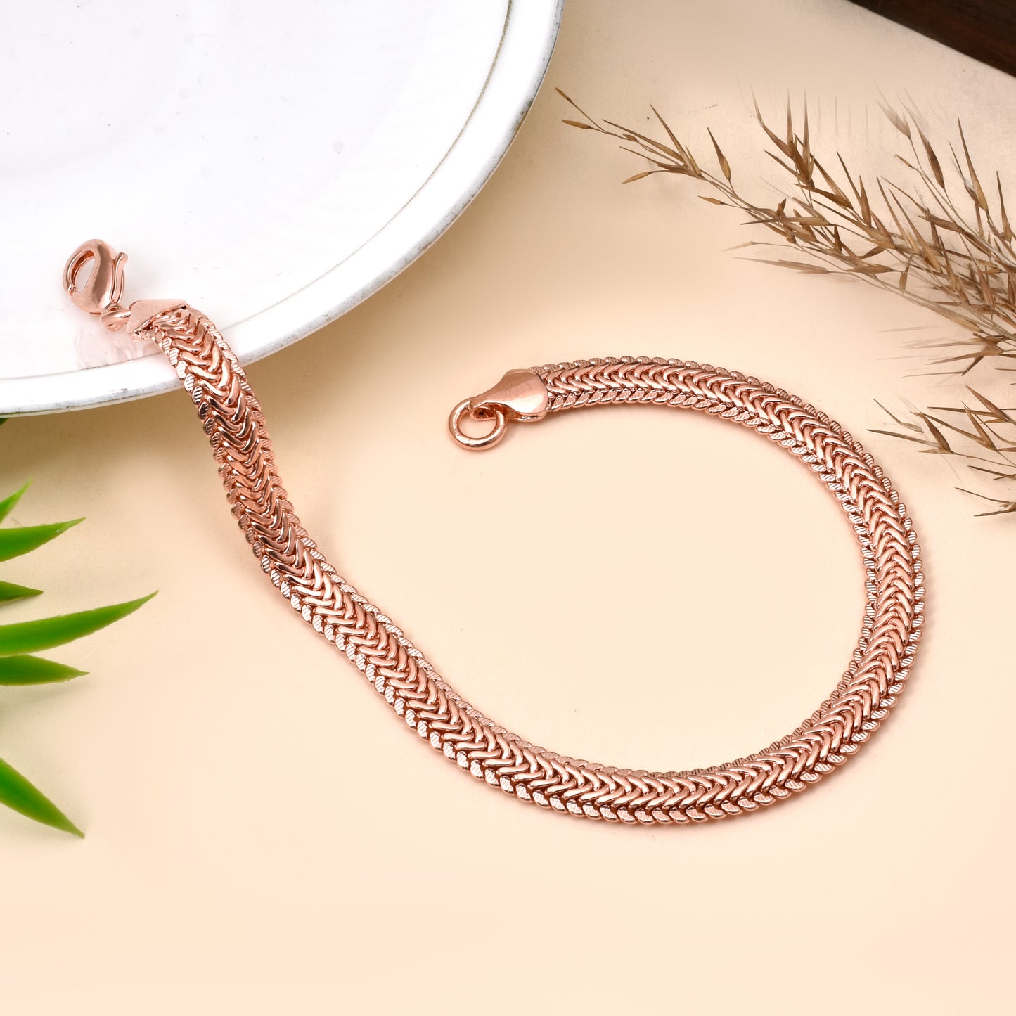 Gold Trove Pure Copper Woven Mesh Bracelet for Men & Women | Handmade Chain Jewelry