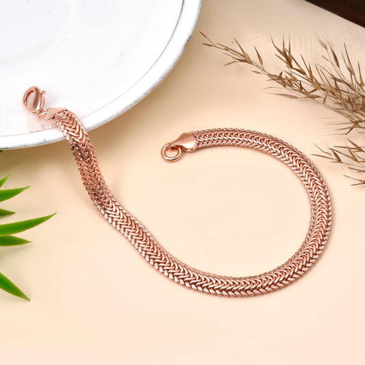 Gold Trove Pure Copper Woven Mesh Bracelet for Men & Women | Handmade Chain Jewelry