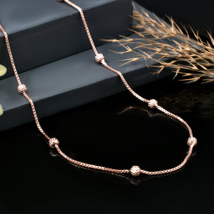 Rose Gold Plated Copper Chain, Solderd Ball Chain, Ball Beads Chain Necklace, Handmade Copper Chain Pendant, 14' - 28' Inch Chain Necklace