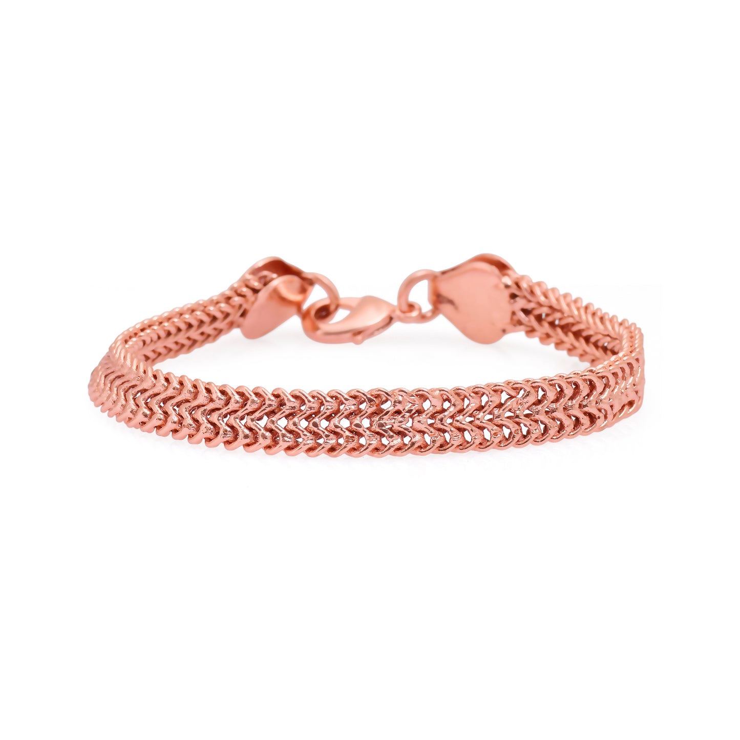 Copper Woven Chain Bracelet for Men & Women – Braided Copper Bracelet | Lobster Clasp Jewelry Gift – 6 to 9 Inch Handmade Bracelet