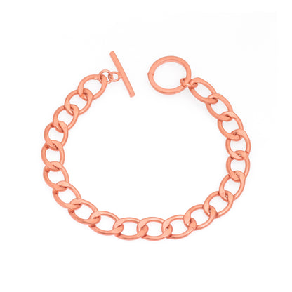 100% Chunky Copper Link Bracelet with T-Bar Clasp for Men & Women – Solid Heavy Chain Jewelry – 6 to 9 Inch Curb Style Gift for Him or Her