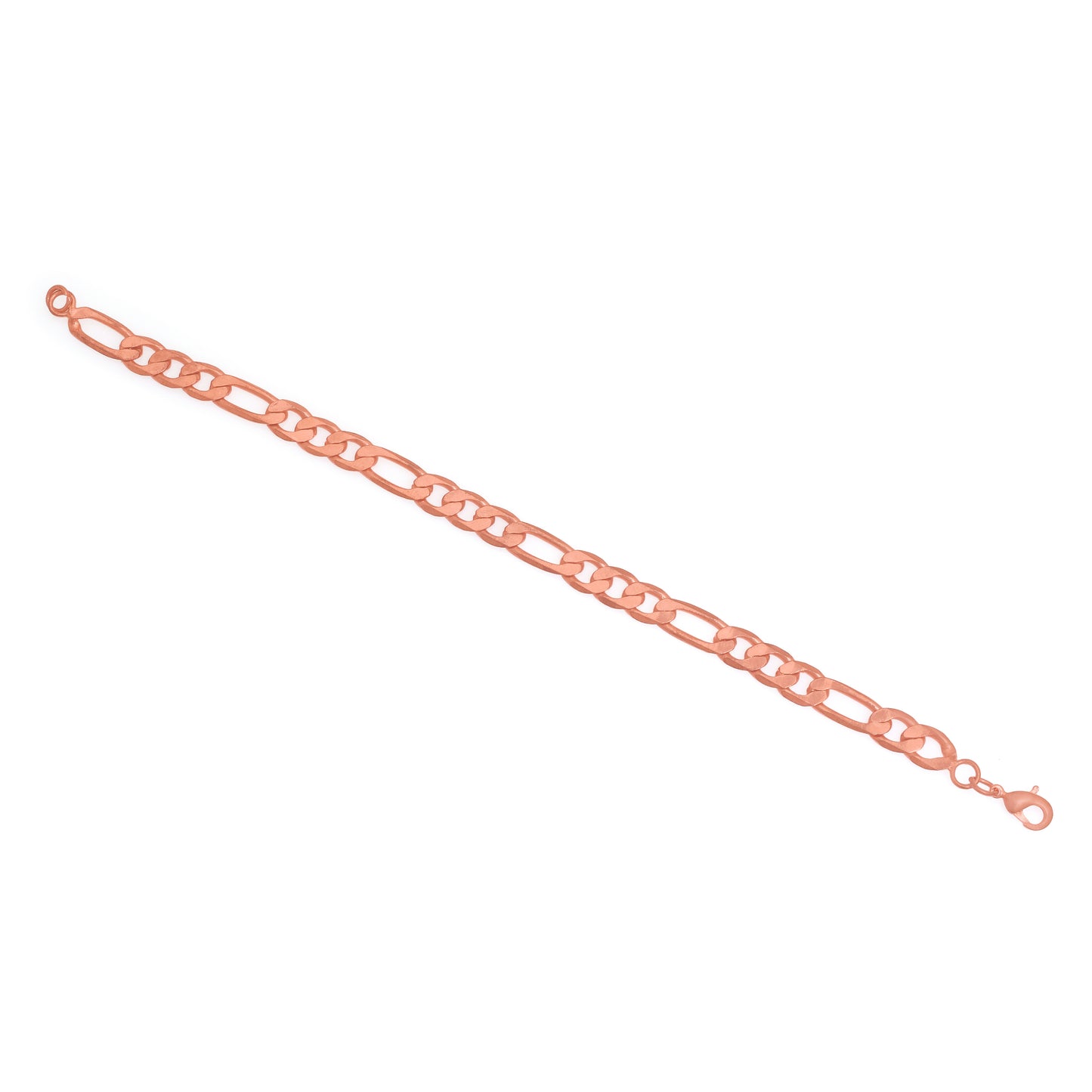 Figaro Chain Bracelet for Men & Women | Copper Link Chain | Rose Gold Tone | 6-9 Inch Adjustable | Minimalist Trendy Jewelry Gift