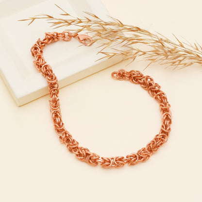 Handmade Copper Byzantine Chain Bracelet, Pure Copper Therapeutic Healing Bracelet, Unisex 6 to 9 Inch Stress Relif Bracelet, Gift for Her
