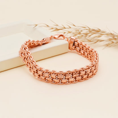 Genuine Copper Wrist Bracelet, Thick Copper Link Bracelet for Men & Women, 100% Copper Healing Bracelet, Handmade Copper Beaded Bracelet