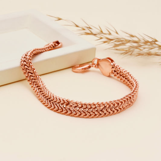 Copper Woven Chain Bracelet for Men & Women – Braided Copper Bracelet | Lobster Clasp Jewelry Gift – 6 to 9 Inch Handmade Bracelet