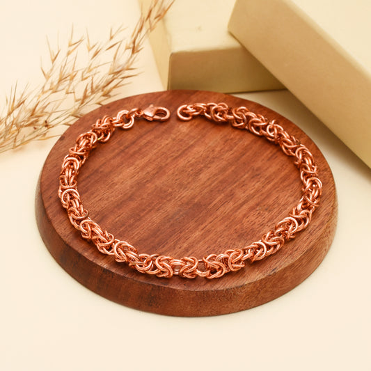 Handmade Copper Byzantine Chain Bracelet, Pure Copper Therapeutic Healing Bracelet, Unisex 6 to 9 Inch Stress Relif Bracelet, Gift for Her