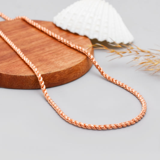 Handcrafted Twisted Copper Rope Necklace – Trendy Unisex Chain for Layering, Pendant Styling & Daily Wear