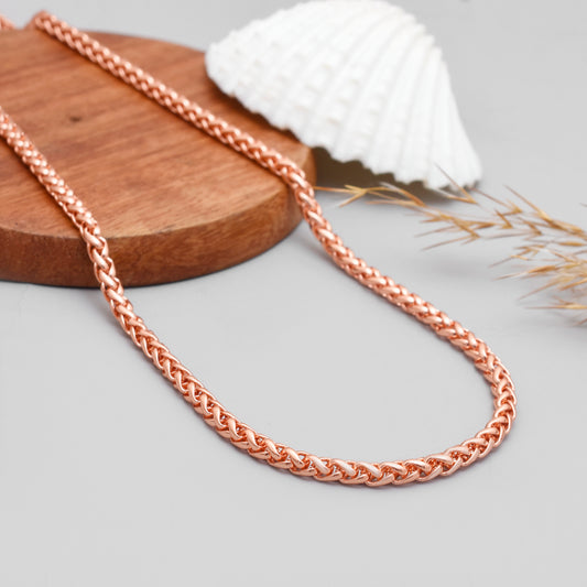 Pure Copper 4-in-1 Braided Chain Necklace, Solid Viking Jewelry, 16" to 28" Inch Unisex Jewelry for Men & Women
