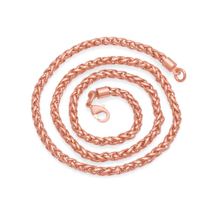 Pure Copper 4-in-1 Braided Chain Necklace, Solid Viking Jewelry, 16" to 28" Inch Unisex Jewelry for Men & Women