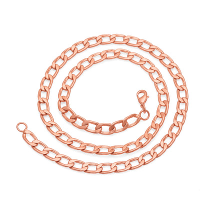 100% Chunky Copper Cuban Link Necklace for Men & Women - Premium Figaro Style Solid Copper Necklace, Curb Snail Link Chain (Copy)