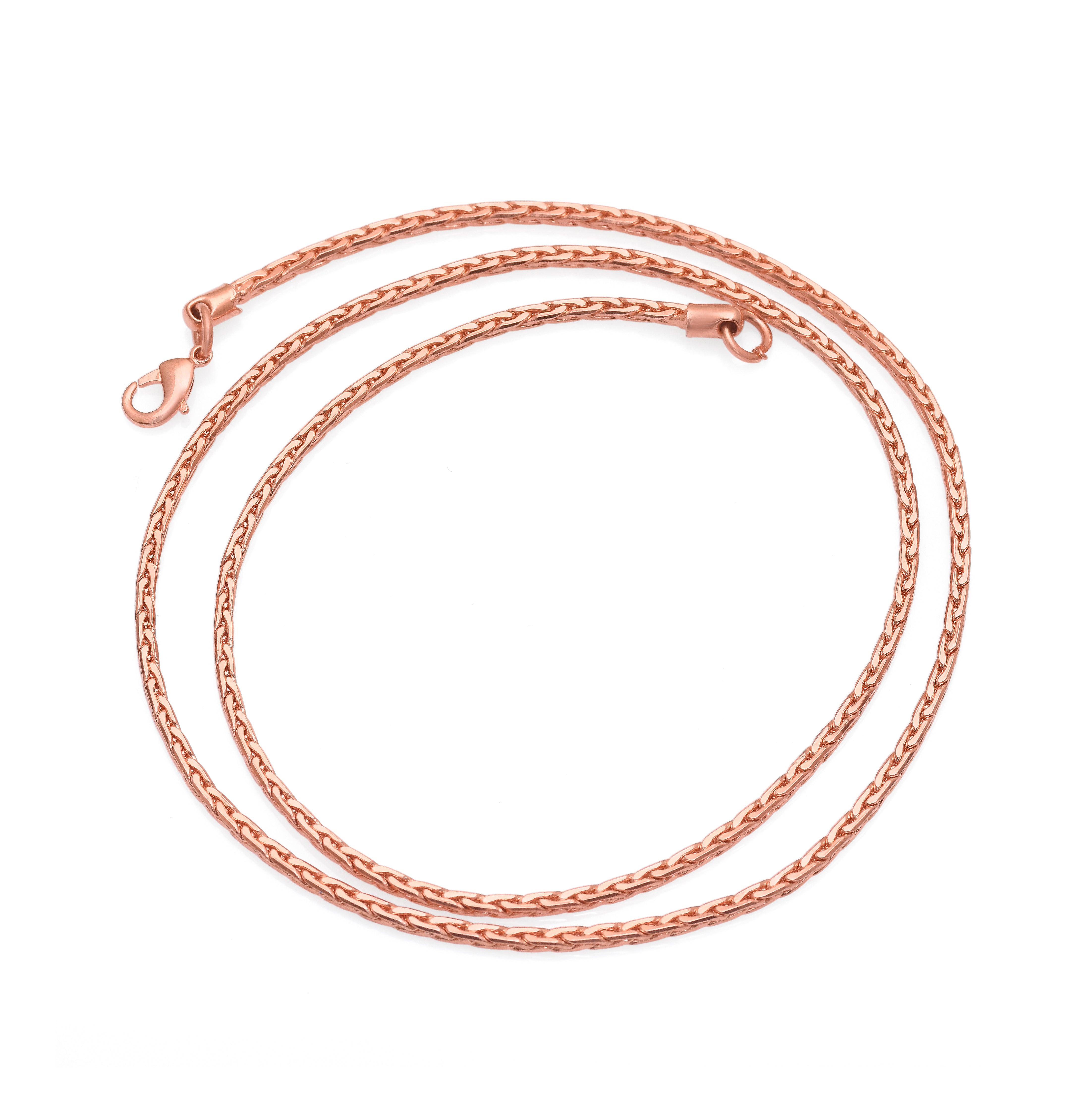 Handmade Pure Copper Wheat Chain Necklace, Solid Copper Jewelry, Viking Jewelry Gift, Unisex Wheat Chain Necklace for Men & Women