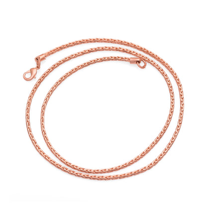 Handmade Pure Copper Wheat Chain Necklace, Solid Copper Jewelry, Viking Jewelry Gift, Unisex Wheat Chain Necklace for Men & Women
