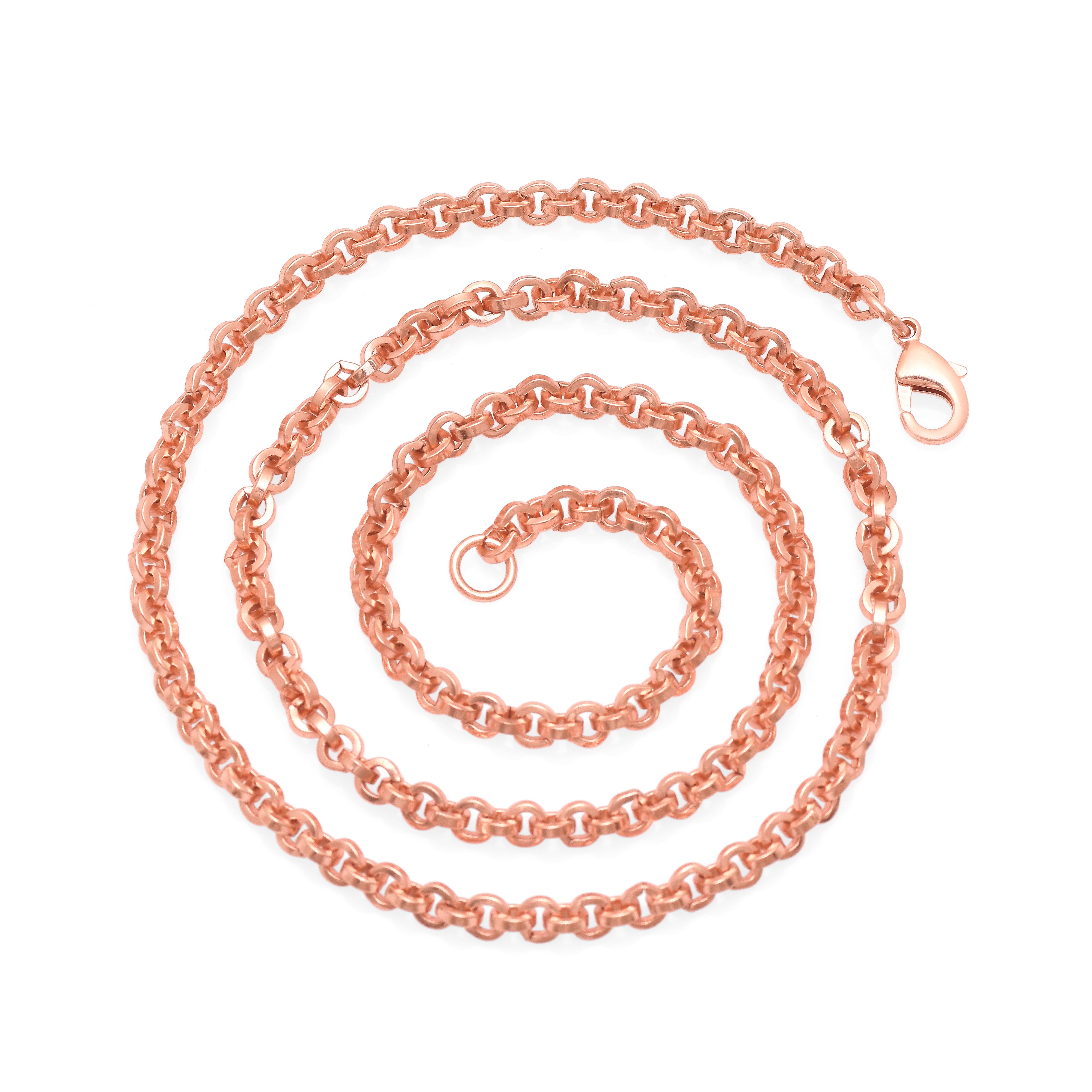Handmade Copper Rolo Chain Necklace for Men & Women - Pure Copper Healing Link Chain for Everyday Wear - Unisex Necklace