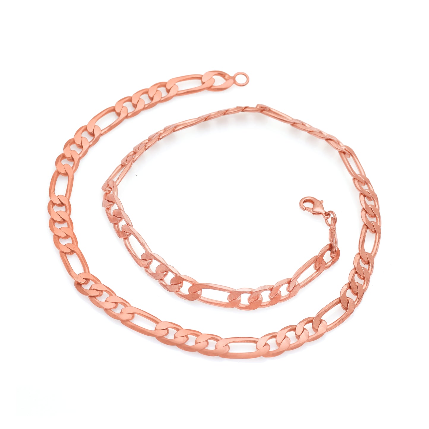 100% Copper Figaro Chain Necklace | 9mm Flat Link Chain | 16"-28" Unisex Jewelry | Chunky Men Chain | Gold Trove Statement Gift
