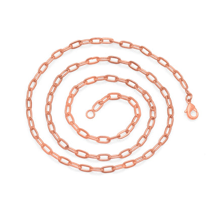 Handcrafted Pure Copper Oval Link Chain Necklace – Lightweight Healing Energy Jewelry for Men & Women, Statement Chain Gift for Him and Her