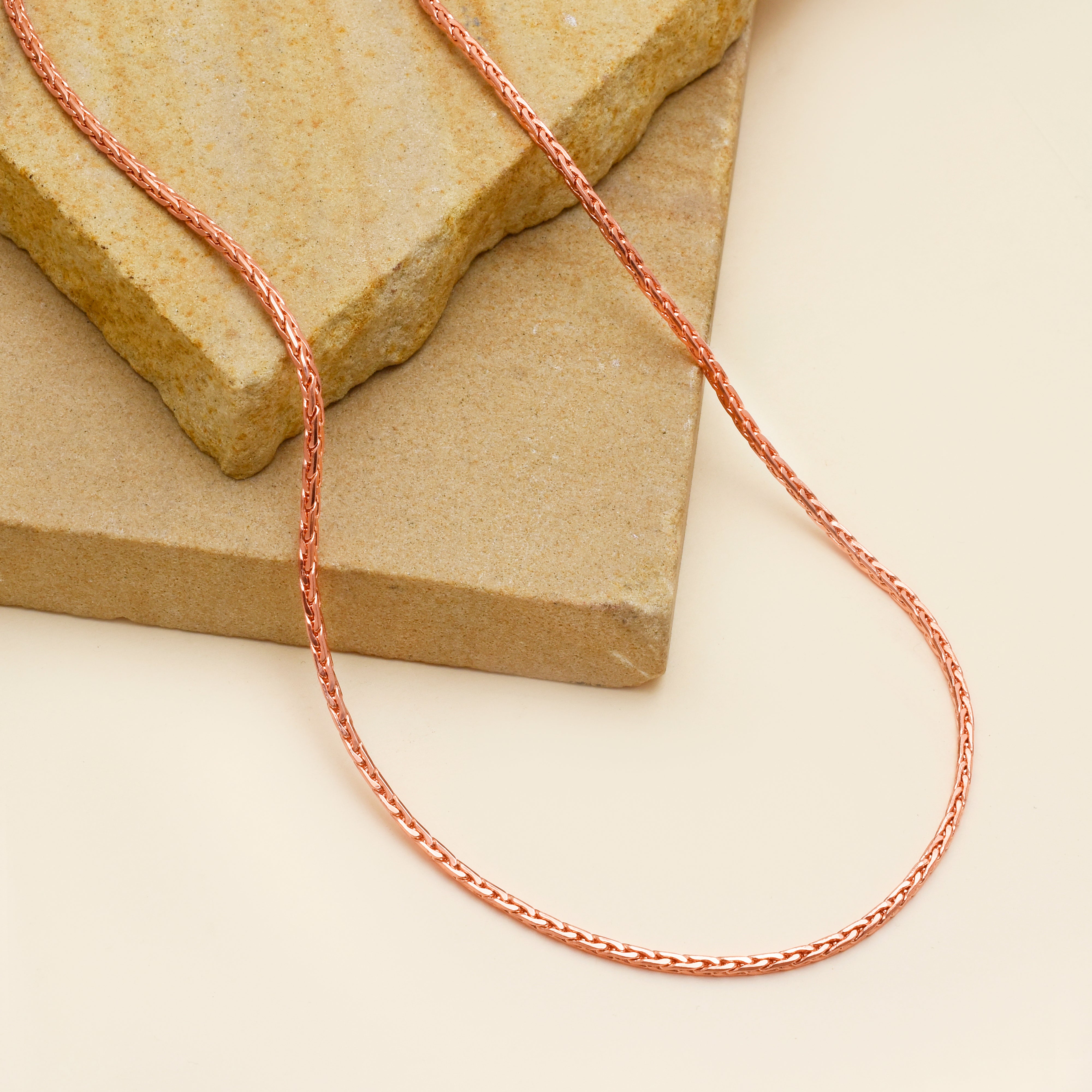 Handmade Pure Copper Wheat Chain Necklace, Solid Copper Jewelry, Viking Jewelry Gift, Unisex Wheat Chain Necklace for Men & Women