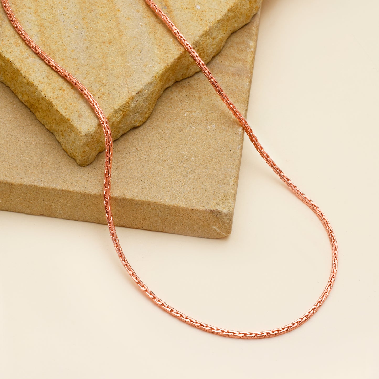 Handmade Pure Copper Wheat Chain Necklace, Solid Copper Jewelry, Viking Jewelry Gift, Unisex Wheat Chain Necklace for Men & Women