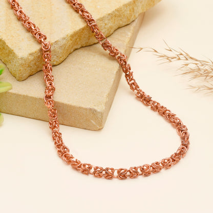 Handmade Copper Byzantine Chain Necklace, Antiqued Everyday Byzantine Necklace, Chunky Chainmail Choker Viking Jewelry, For Him & Her