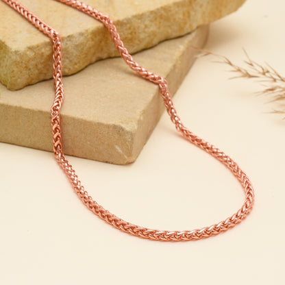 Pure Copper 4-in-1 Braided Chain Necklace, Solid Viking Jewelry, 16" to 28" Inch Unisex Jewelry for Men & Women