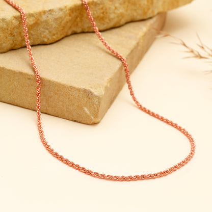 Etched Copper Chain, Handmade Copper Clasp Oval Link Chain Necklace, Solid Healing Energy Unisex Jewelry, Lightweight Everyday Chain