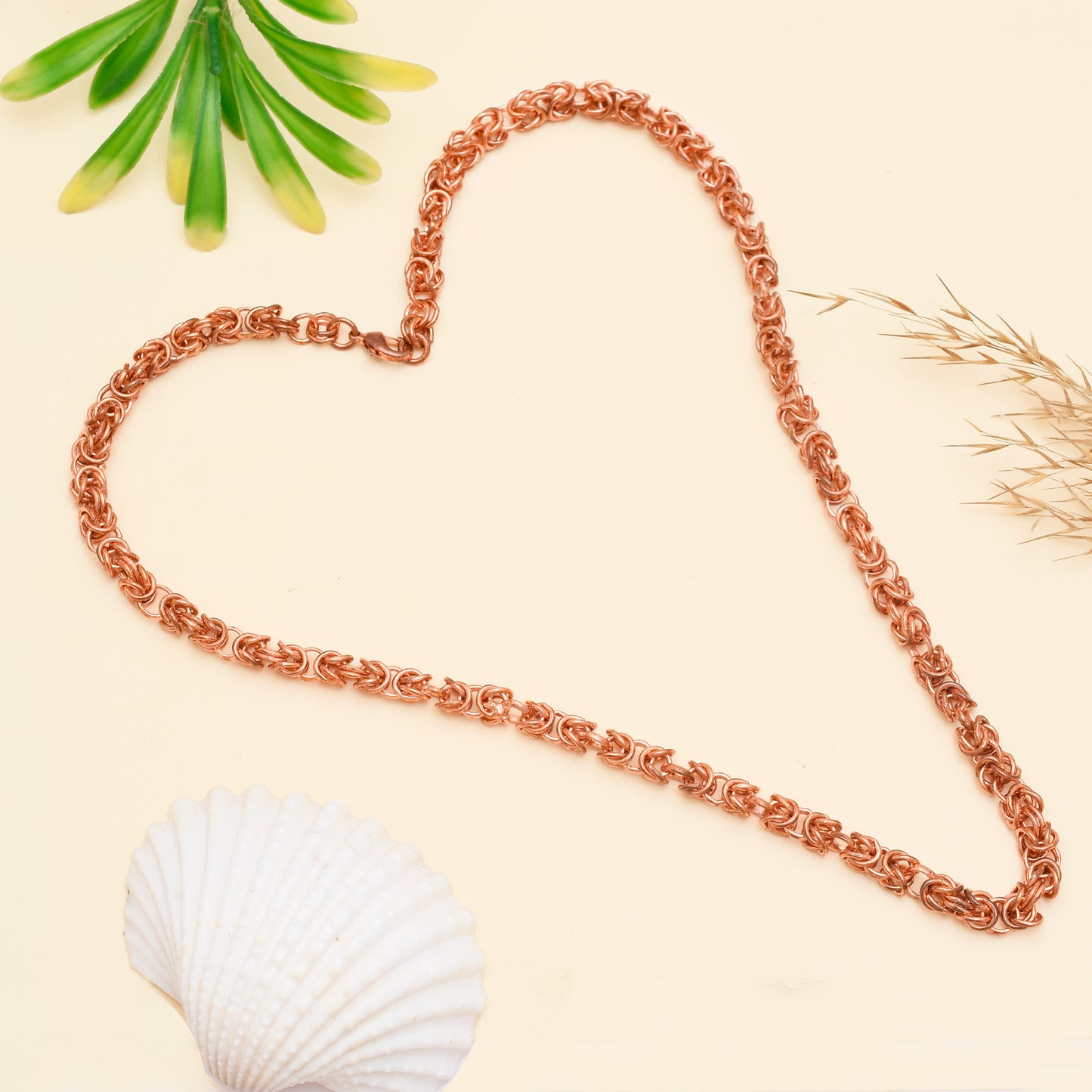Handmade Copper Byzantine Chain Necklace, Antiqued Everyday Byzantine Necklace, Chunky Chainmail Choker Viking Jewelry, For Him & Her