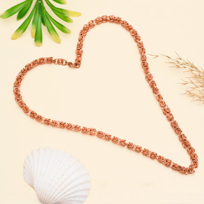Handmade Copper Byzantine Chain Necklace, Antiqued Everyday Byzantine Necklace, Chunky Chainmail Choker Viking Jewelry, For Him & Her