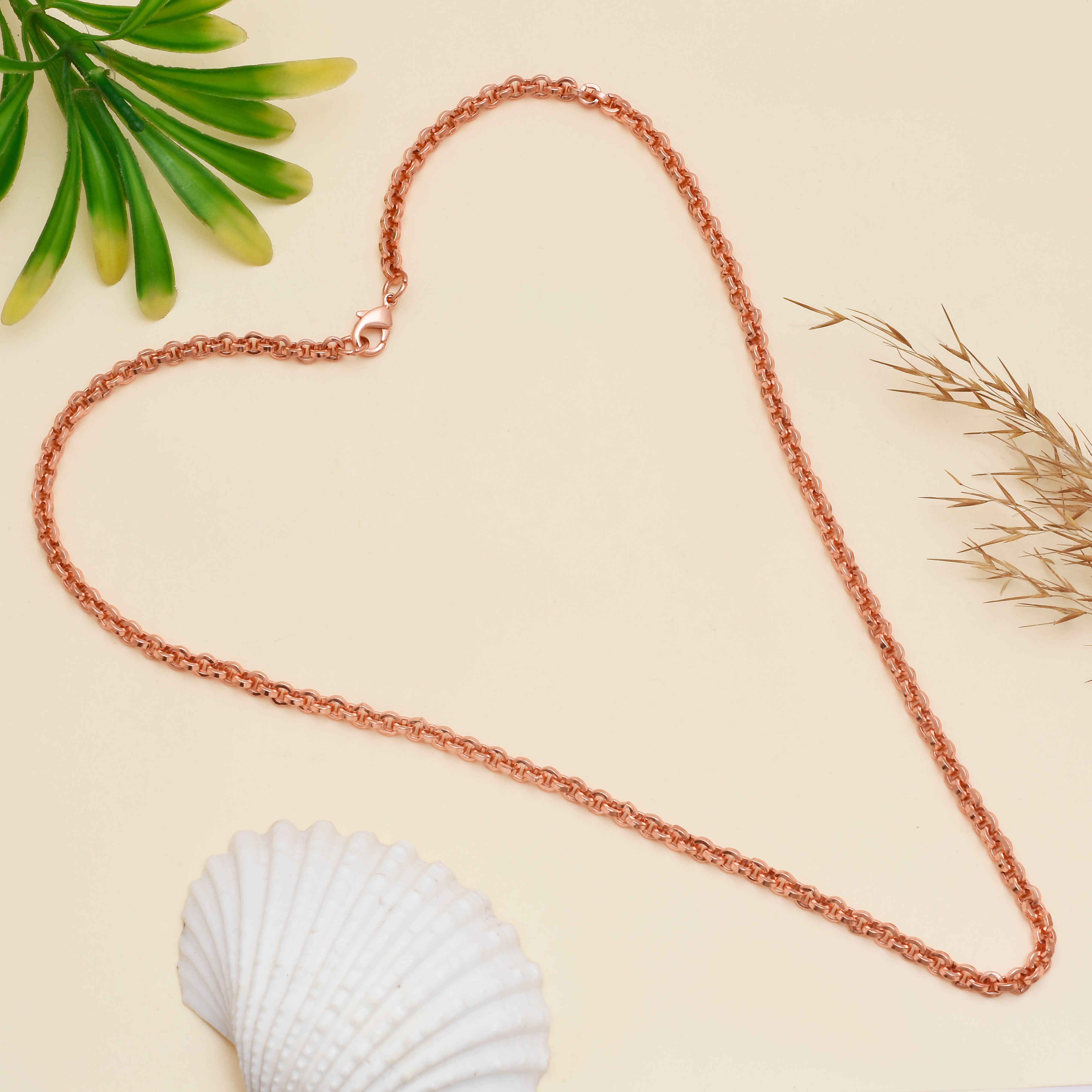 Handmade Copper Rolo Chain Necklace for Men & Women - Pure Copper Healing Link Chain for Everyday Wear - Unisex Necklace