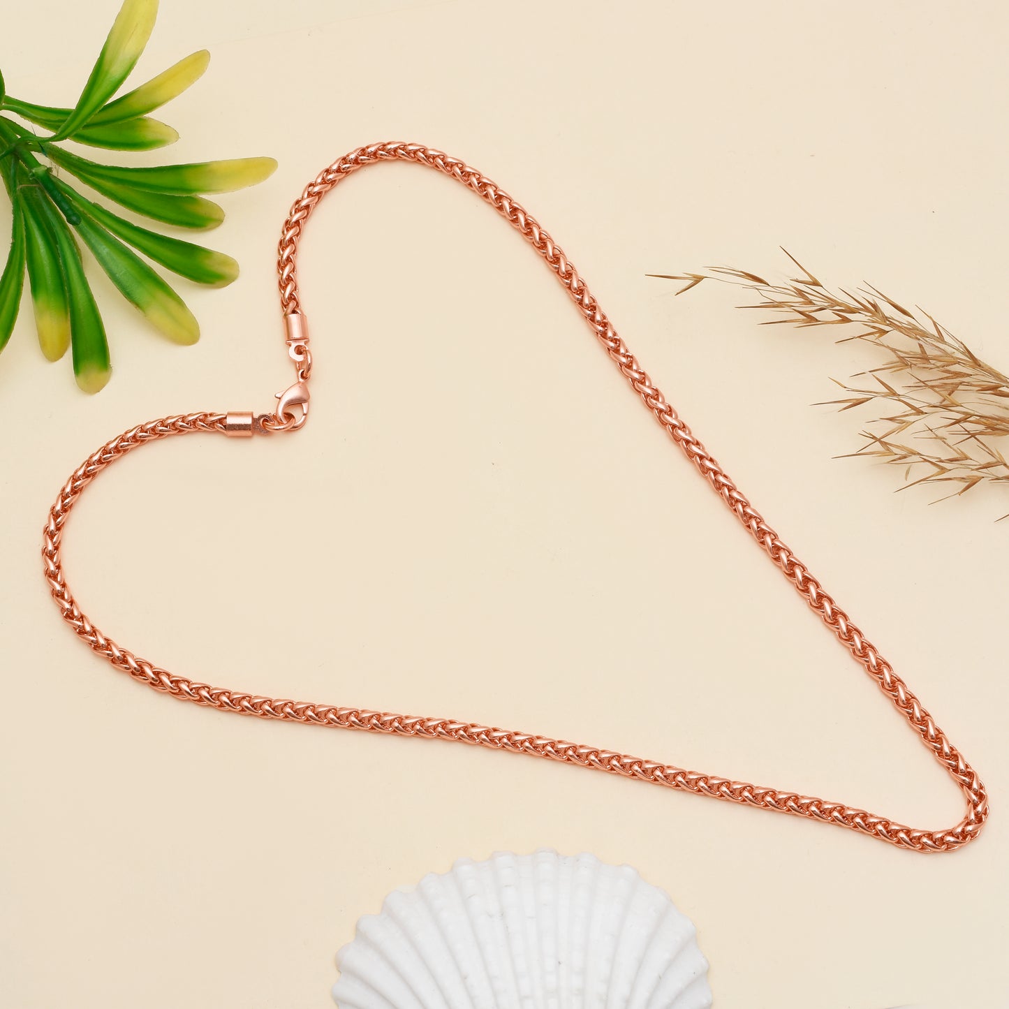 Pure Copper 4-in-1 Braided Chain Necklace, Solid Viking Jewelry, 16" to 28" Inch Unisex Jewelry for Men & Women