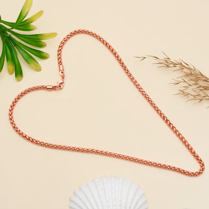 Pure Copper 4-in-1 Braided Chain Necklace, Solid Viking Jewelry, 16" to 28" Inch Unisex Jewelry for Men & Women