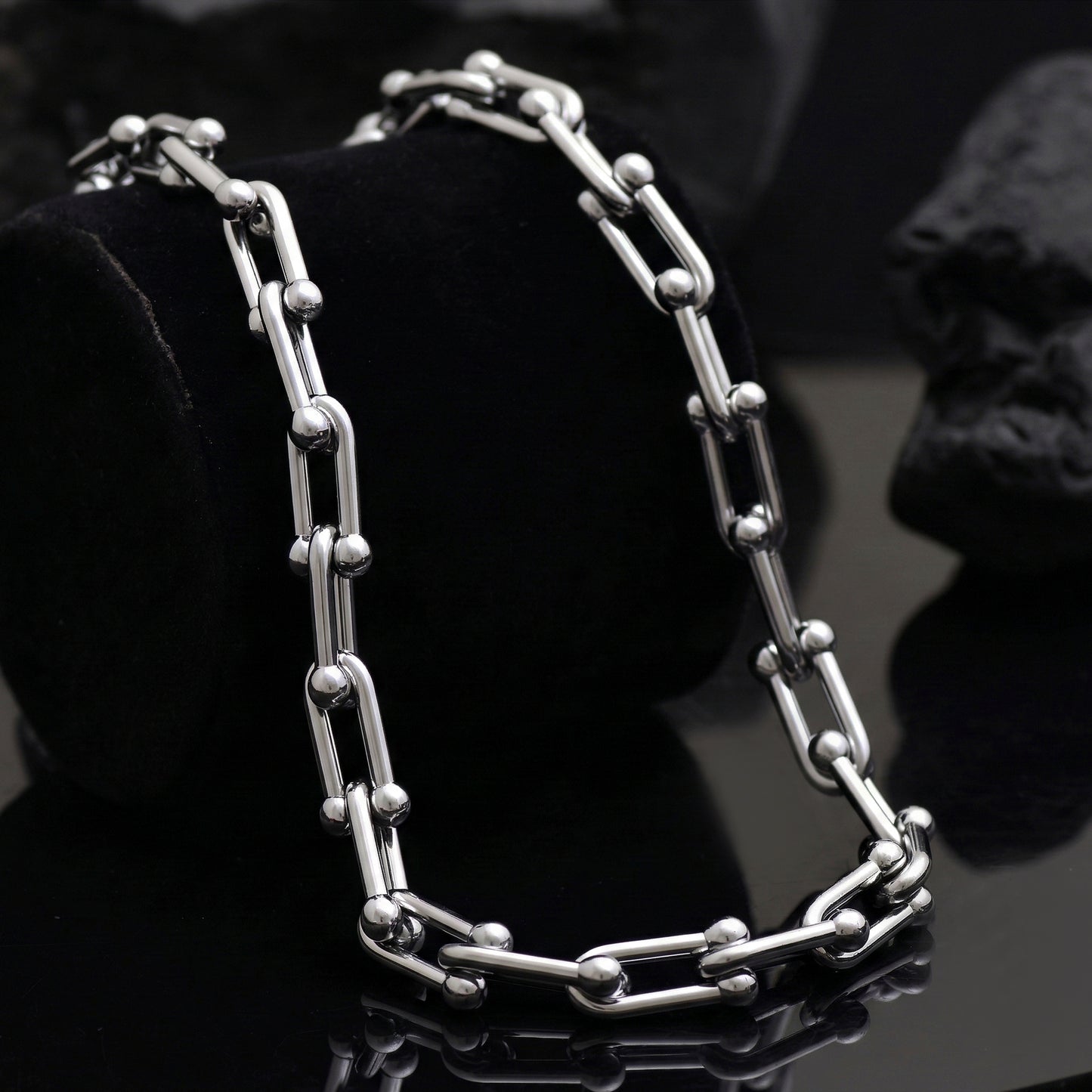Chunky Link Chain Necklace, Minimalist Geometric Chain Necklace, Modern Statement Jewelry, Unisex Chain Necklace, Adjustable Necklace
