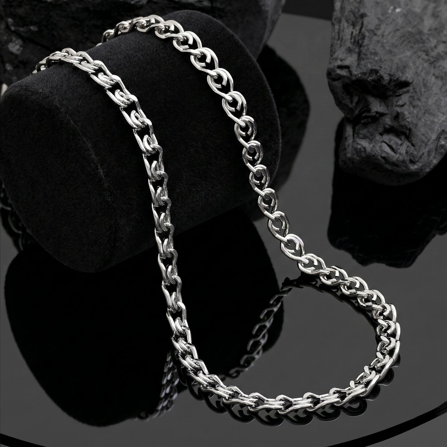 Stainless Steel Cuban Link Chain Necklace 18 Inch | Silver Tone Curb Chain for Men & Women | Bold Minimalist Everyday Jewelry
