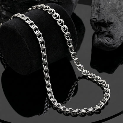 Stainless Steel Cuban Link Chain Necklace 18 Inch | Silver Tone Curb Chain for Men & Women | Bold Minimalist Everyday Jewelry